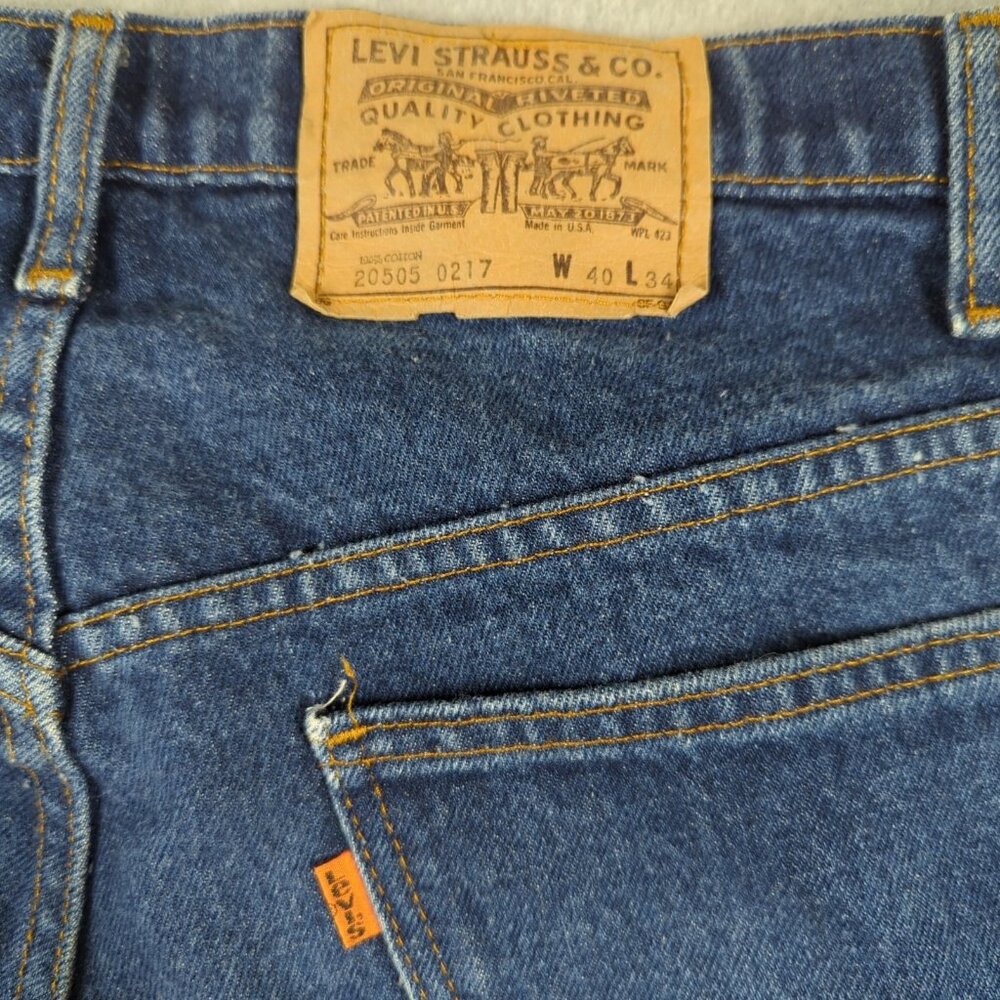 Vintage Levis 505 Jeans Men 40x34 (Actual 38x34) Straight Leg Orange Tab USA 80s - Picture 3 of 10